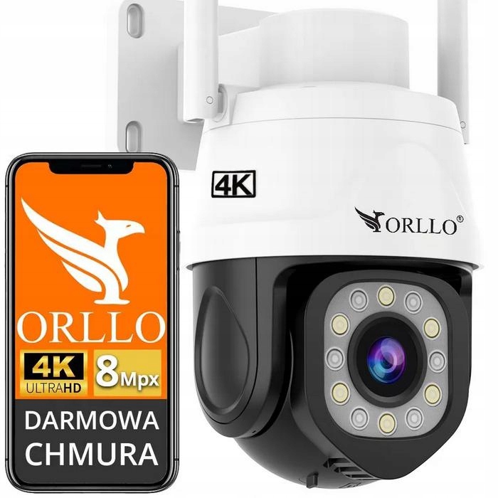 Kamera IP ORLLO Z17 PRO 4K zewnętrzna obrotowa GSM na kartę SIM 8MPx