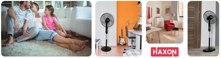 Wentylator podłogowy HAXON DAX wiatrak stojący 5 łopatek timer + pilot
