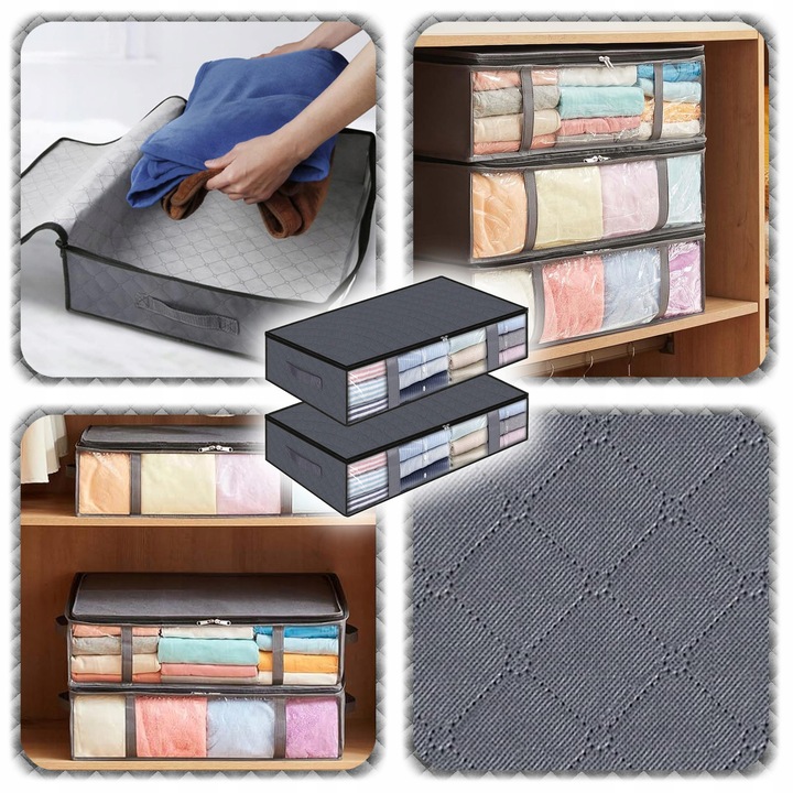 2x ORGANIZER NA POŚCIEL KOŁDRĘ POKROWIEC POJEMNIK Ubrania Pod Łóżko