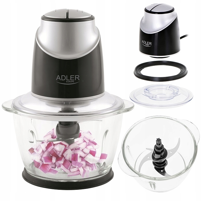 ROZDRABNIACZ ADLER AD4082 DO WARZYW, OWOCÓW I ORZECHÓW ZE SZKLANĄ MISĄ