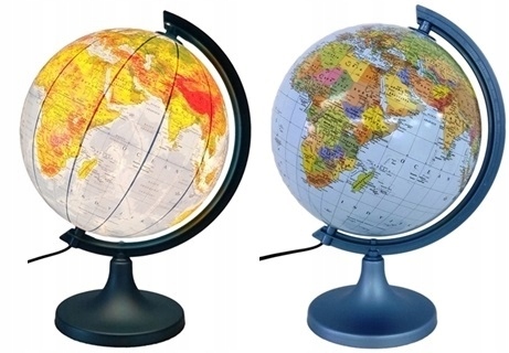 DUŻY GLOBUS PODŚWIETLANY LED WŁĄCZNIK DOTYK 250MM