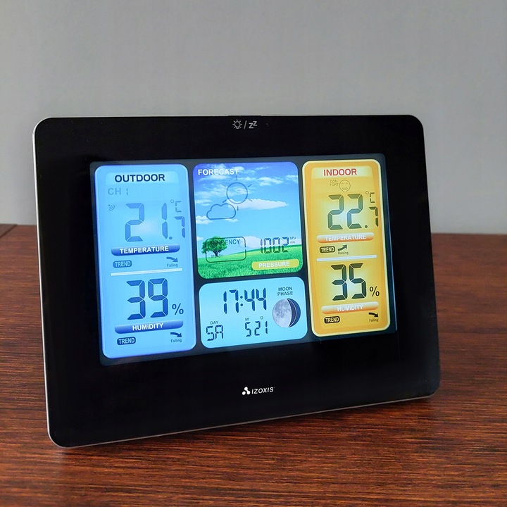 Stacja Pogodowa Pogody Higrometr Bezprzewodowa Termometr Czujnik Zegar Data