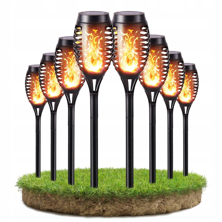 Lampy Solarne Ogrodowe LED Pochodnia Płomień Latarnia Lampki Do Ogrodu