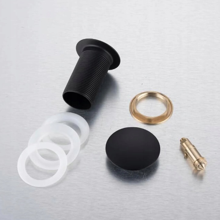 KOREK UMYWALKOWY KLIK-KLAK AUTOMAT BEZ PRZELEWU MOSIĘŻNY CZARNY SATYNOWY