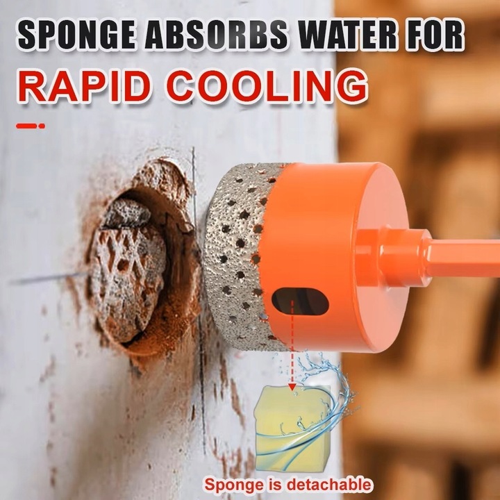 OTWORNICA DIAMENTOWA KORONKA DO GRESU M14 ZESTAW ⌀ 6,8,10,35,68 mm ADAPTER