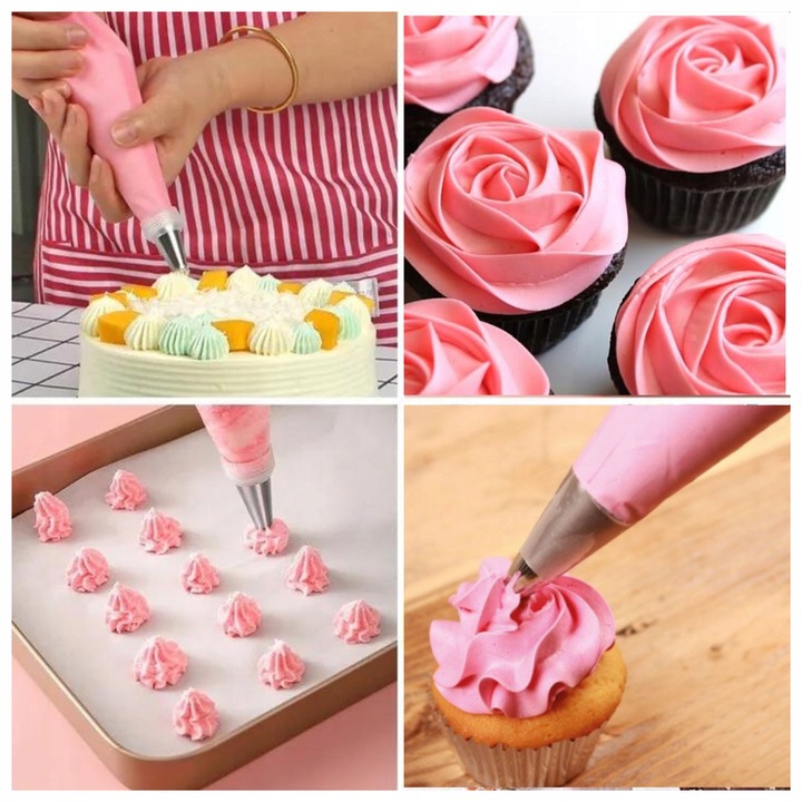 RĘKAW CUKIERNICZY 2x DEKORATOR TORTÓW SILIKON 24EL TYLKI CUKIERNICZE