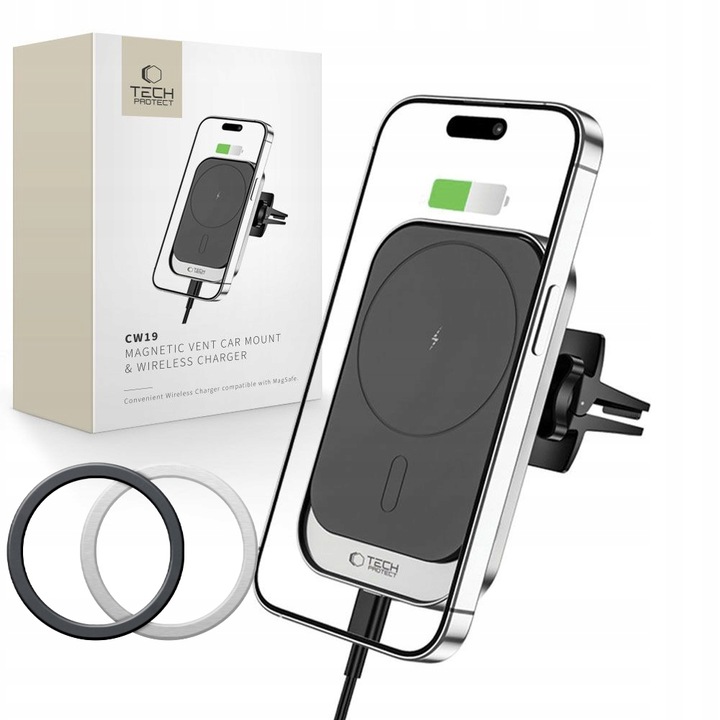 MOCNY WYTRZYMAŁY UCHWYT SAMOCHODOWY ŁADOWARKA INDUKCYJNA QI DO MAGSAFE