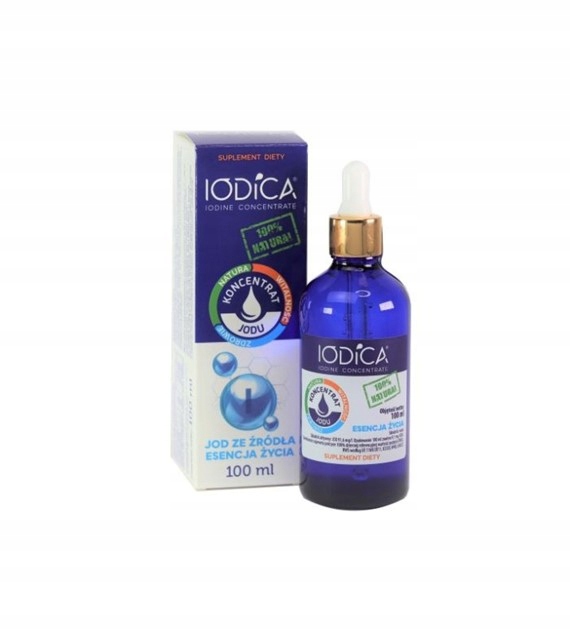 IODICA JOD Koncentrat Jodu Jod Naturalny Minerały 100 ml szklana butelka
