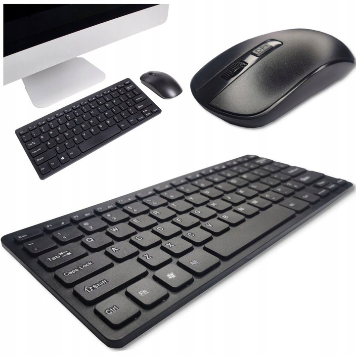 KLAWIATURA + MYSZ MYSZKA BEZPRZEWODOWA SLIM CICHA ZESTAW DO KOMPUTERA