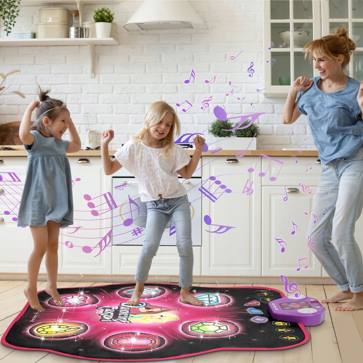 MATA DO TAŃCZENIA MUZYCZNA DLA DZIECI INTERAKTYWNA LED BLUETOOTH 27× POZIOM