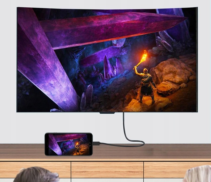 Kabel USB C do Display port Przejściówka adapter DP 4K Thunderbolt 1,8M