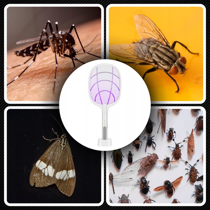 ELEKTRYCZNA ŁAPKA NA MUCHY PACKA NA OWADY KOMARY RAŻĄCA PRĄDEM