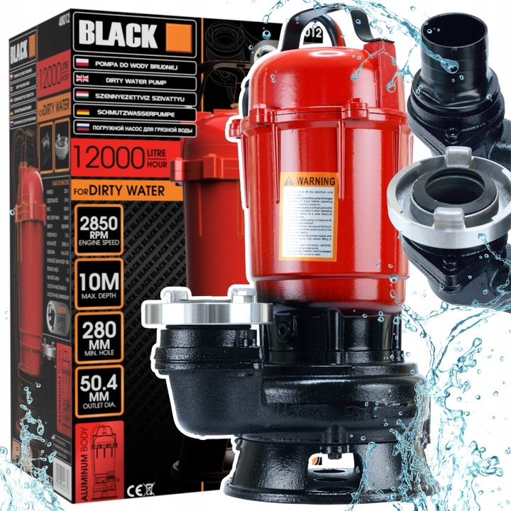 POMPA DO WODY BRUDNEJ SZAMBA Z MŁYNKIEM Z FAST TIX W ZESTAW 11M KABEL