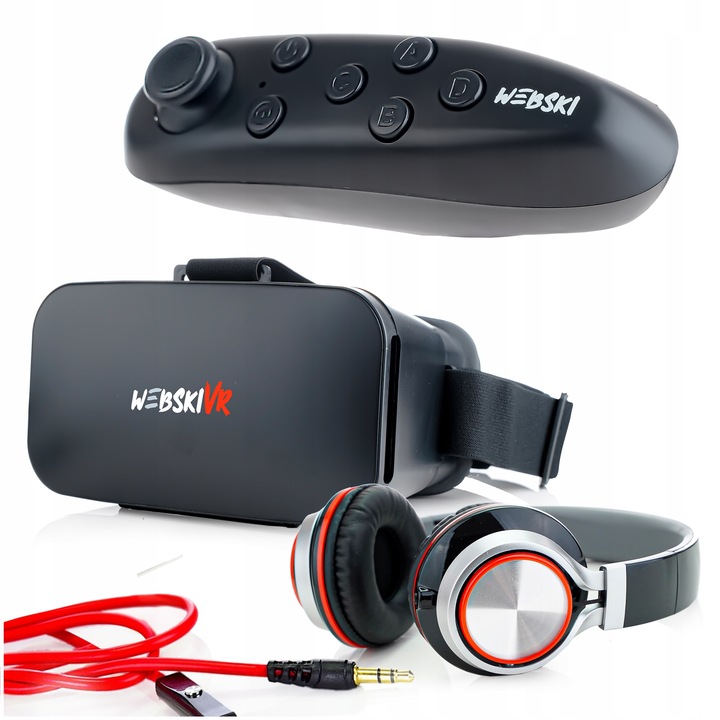 ZESTAW DO GIER OKULARY GOOGLE VR 360 STOPNI 3D PILOT BLUETOOT SŁUCHAWKI