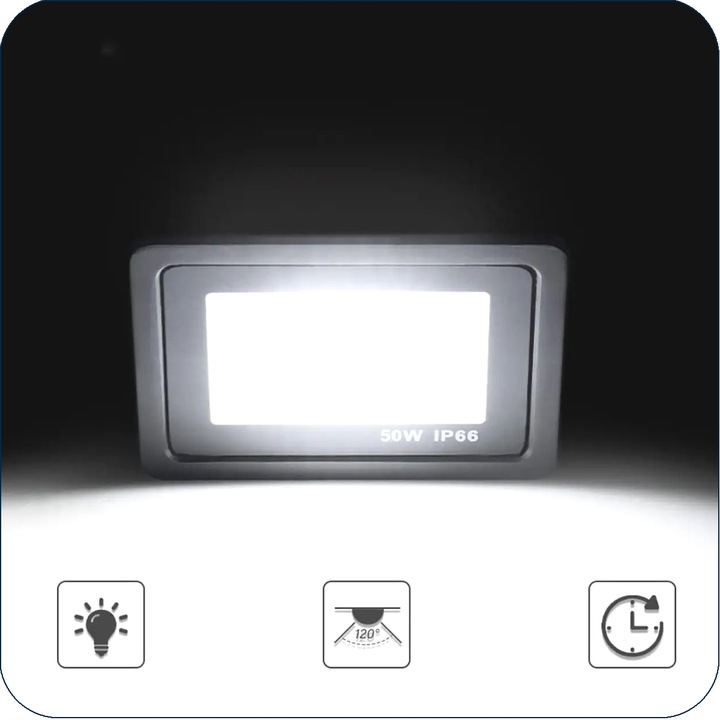 HALOGEN Z CZUJNIKIEM NAŚWIETLACZ LAMPA LED 50W 4500lm IP66 NEUTRALNY