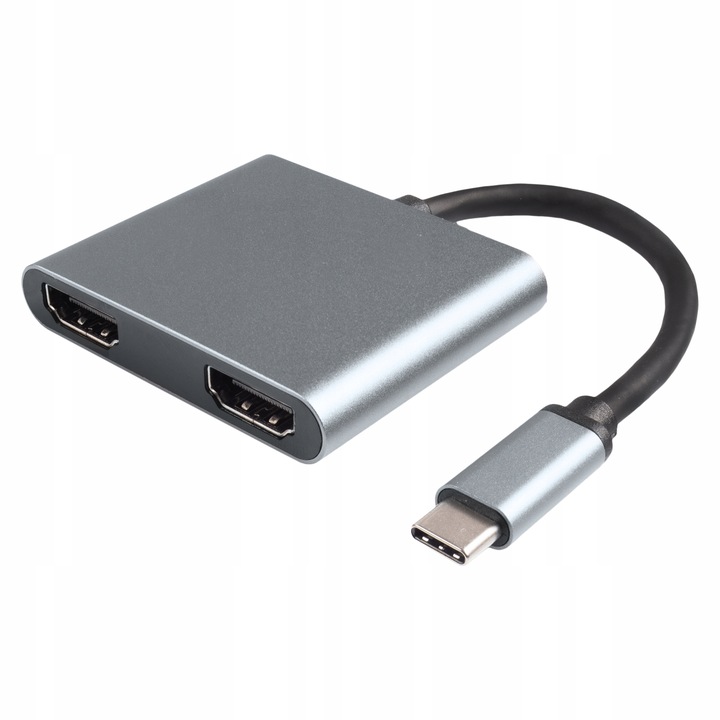 ADAPTER HUB USB C HDMI USB PD PRZEJŚCIÓWKA ROZDZIELA 1 ZŁĄCZE -> 2 MONITORY
