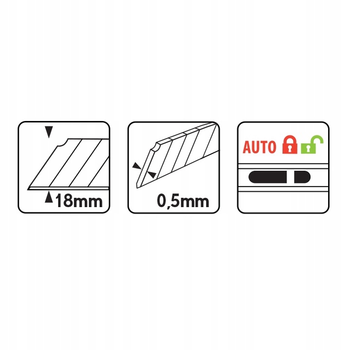 NÓŻ DO TAPET Z ŁAMANYM OSTRZEM 18 MM 24 SZT TAPECIAK NOŻYK MOCNY