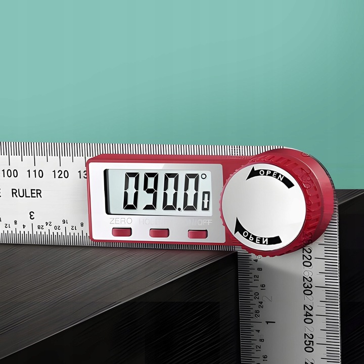 METALOWY KĄTOMIERZ ELEKTRONICZNY CYFROWY Z EKRANEM LCD 200mm 360° +