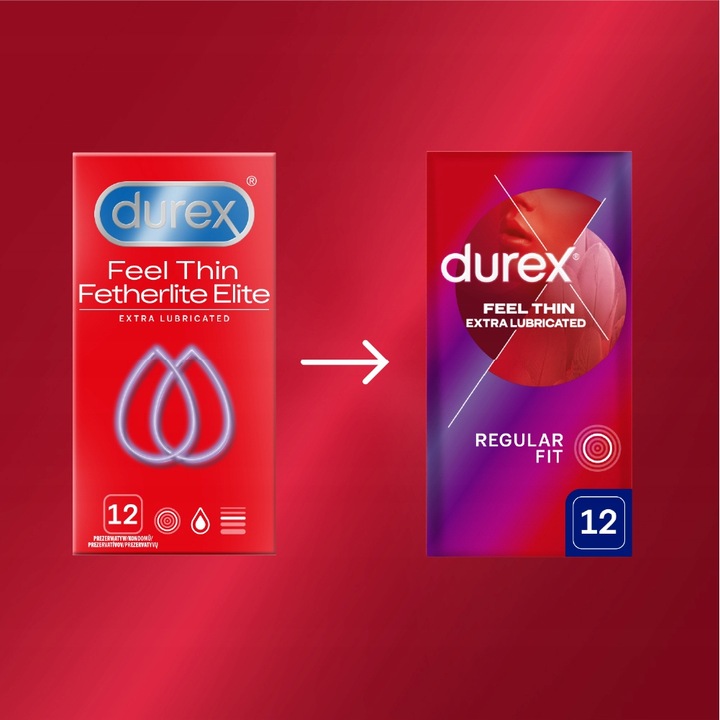 Prezerwatywy DUREX FETHERLITE ELITE cienkie 12 szt