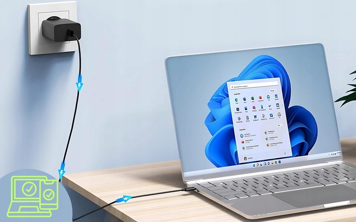 Szybka ładowarka PD 45W do Samsung itp z kablem USB-C 2m Szybkie ładowanie