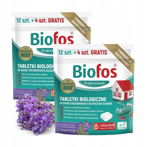 BIOFOS TABLETKI DO SZAMBA 12szt.+ 4 szt. gratis