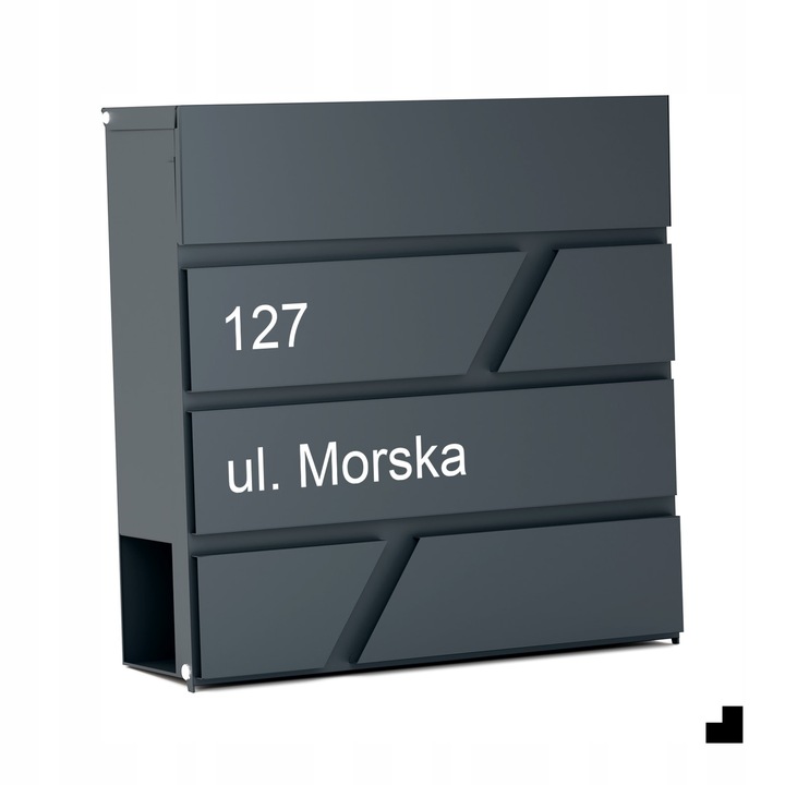 DUŻA SKRZYNKA NA LISTY Z ADRESEM NUMEREM DOMU |4 CZCIONKI| ANTRACYT