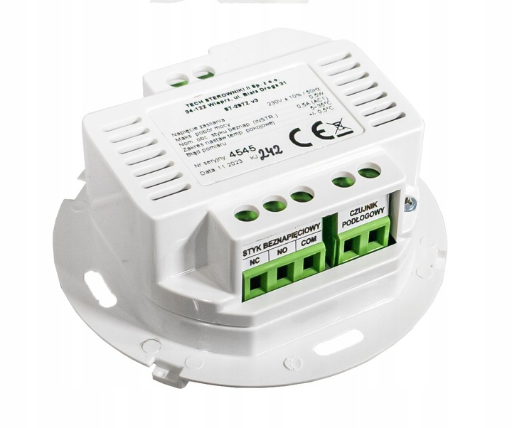 STEROWNIK REGULATOR POKOJOWY PROGRAMATOR ST-297z v3 PRZEWODOWY 230V BIAŁY