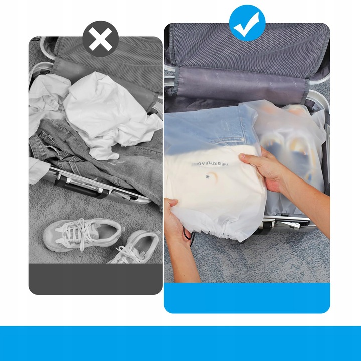 POKROWIEC ETUI WOREK NA BUTY BIELIZNĘ ORGANIZER DO WALIZKI 30X40 CM 10