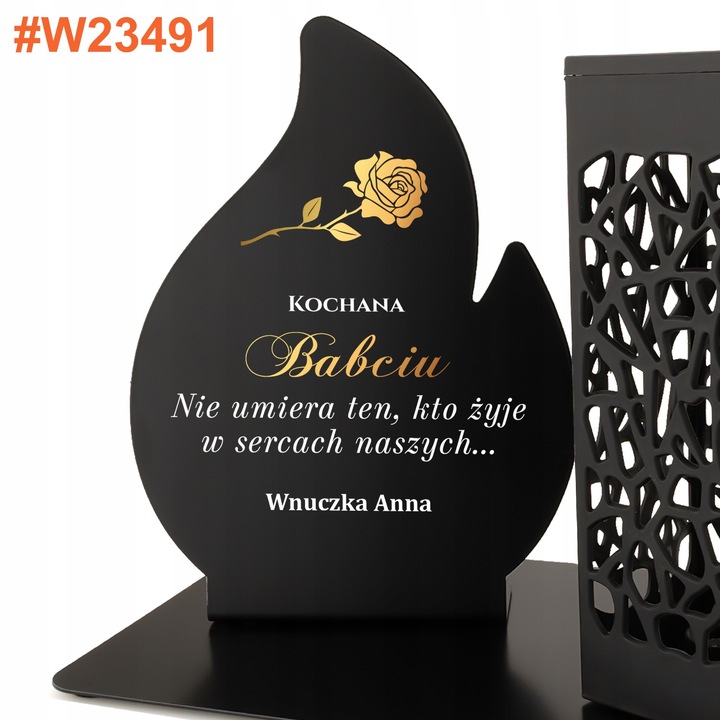 Znicz Solarny na Grób Mamy Taty Dekoracja z Dedykacją Wszystkich Świętych