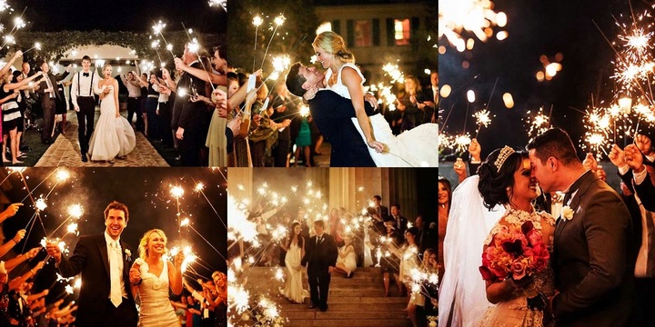 DŁUGIE ZIMNE OGNIE 70 CM - 150 SZTUK WESELE ŚLUB