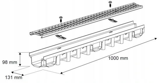 Odwodnienie liniowe Aquer korytko plastik h55