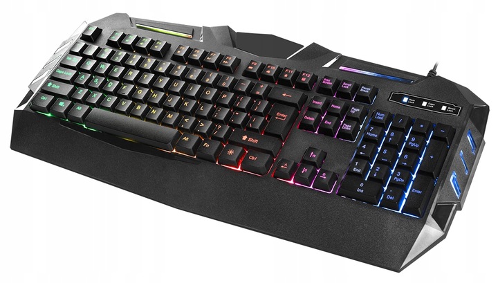 KLAWIATURA GAMINGOWA LED SŁUCHAWKI MIKROFON MATA MYSZ ZESTAW DLA GRACZA