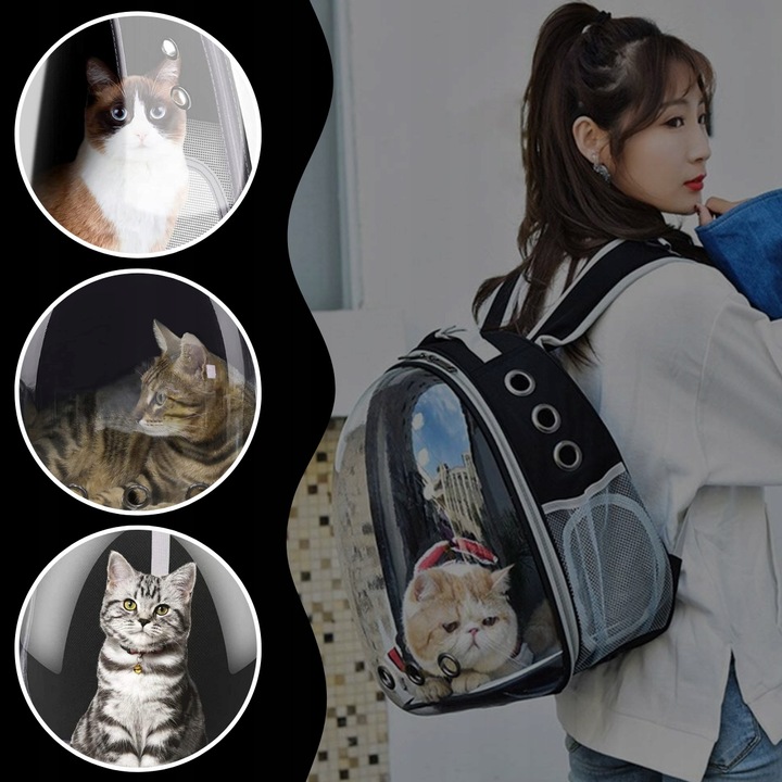 PLECAK DLA KOTA PSA TRANSPORTER PRZEZROCZYSTY WENTYLOWANY NA PSA NA KOTA