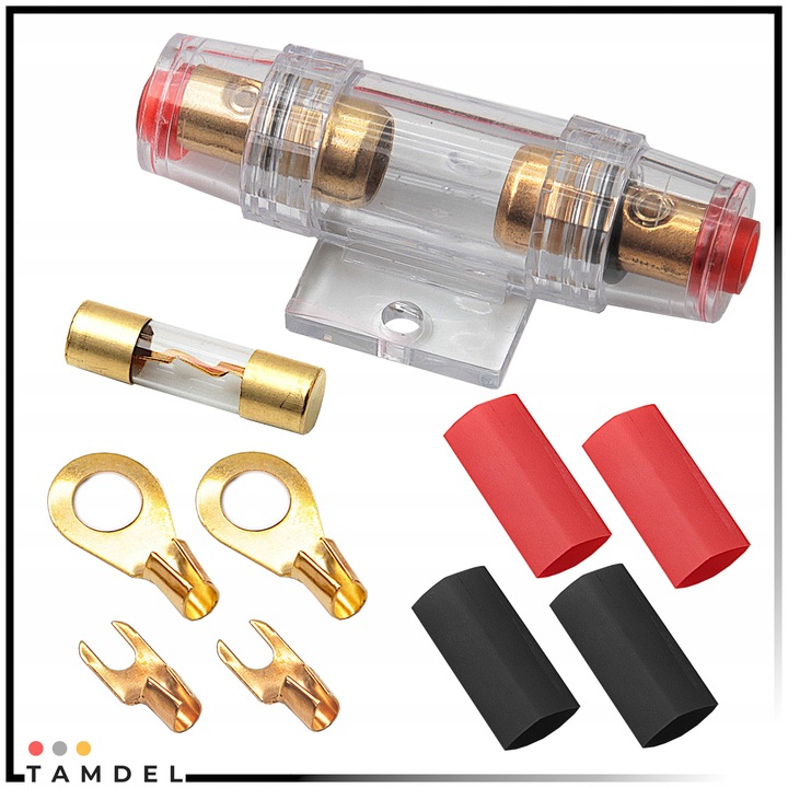 Zestaw kabli do wzmacniacza samochodowego 800W 8GA CCA + RCA + AGU