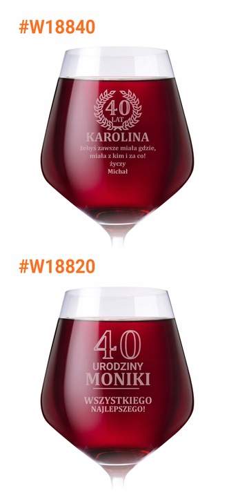 Kieliszek do Wina Krosno Prezent na Urodziny 18-99 Elegancki Duży 860 ml