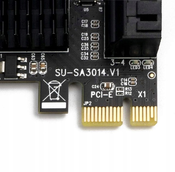 Kontroler Adapter Karta PCI-E 1x na 4x SATA 3