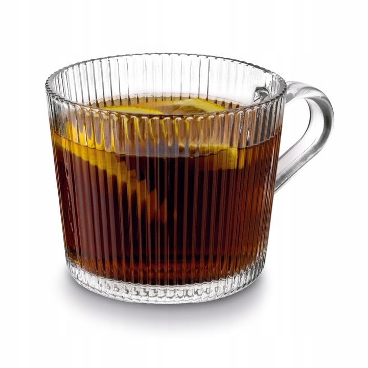 Zestaw SZKLANKI DO KAWY napojów SZKLANY KUBEK do herbaty Z UCHEM 6x400ml