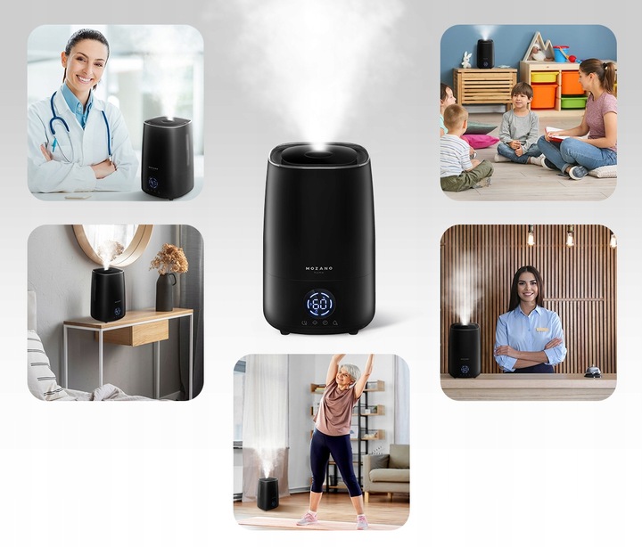 NAWILŻACZ POWIETRZA LAMPKA NOCNA AUTOMATYCZNY JONIZATOR DYFUZOR +