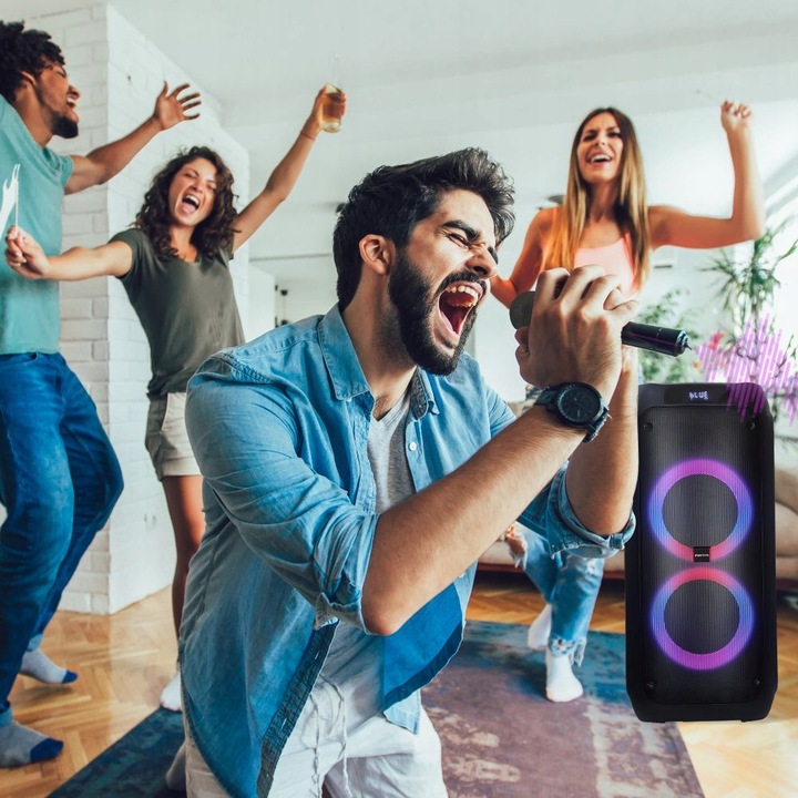 Głośnik Bluetooth Karaoke Manta 2x8' Manta ATTIS mikrofon SPK0802B120