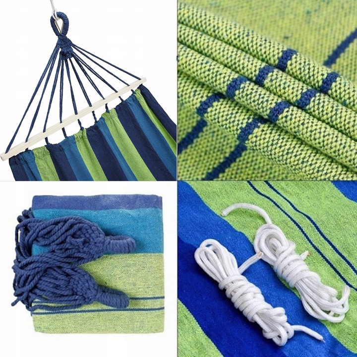 HAMAK OGRODOWY ZE STELAŻEM JEDNOOSOBOWY HUŚTAWKA DO OGRODU 1 OSOBOWY 200x80