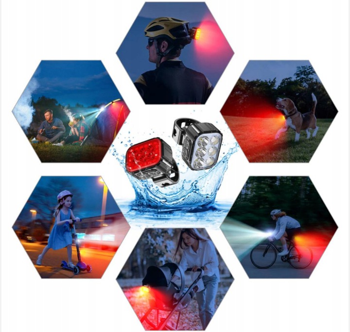 LAMPKA ROWEROWA x2 PRZÓD TYŁ SPECTER IGO 500lm NEW