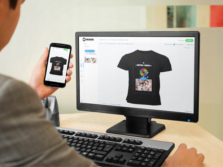 T-SHIRT KOSZULKA Z WŁASNYM NADRUKIEM NAPISEM GRAFIKĄ KREATOR SOL'S PREMIUM