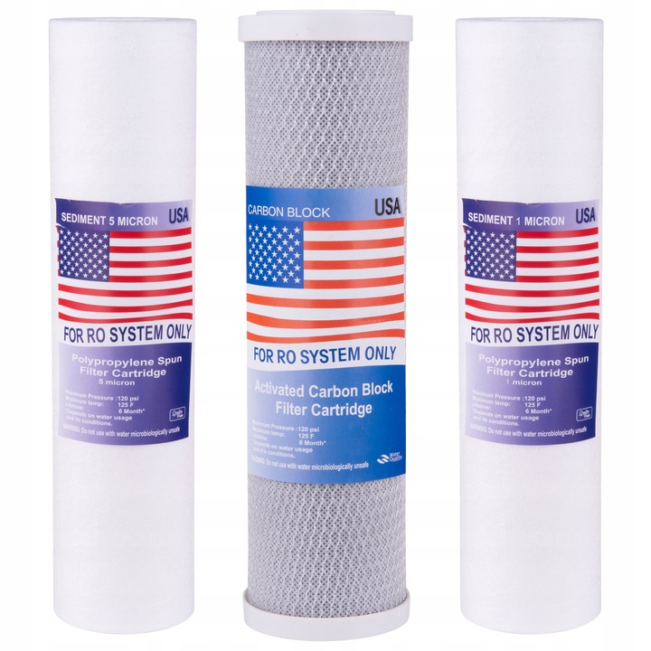 ZESTAW FILTRÓW PÓŁROCZNY OSMOZA USA RO5 RO6 RO7