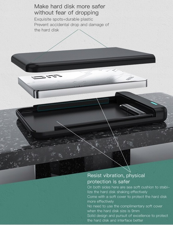 Obudowa dysku twardego USB 3.0 na SATA III do 2,5-calowego dysku SSD