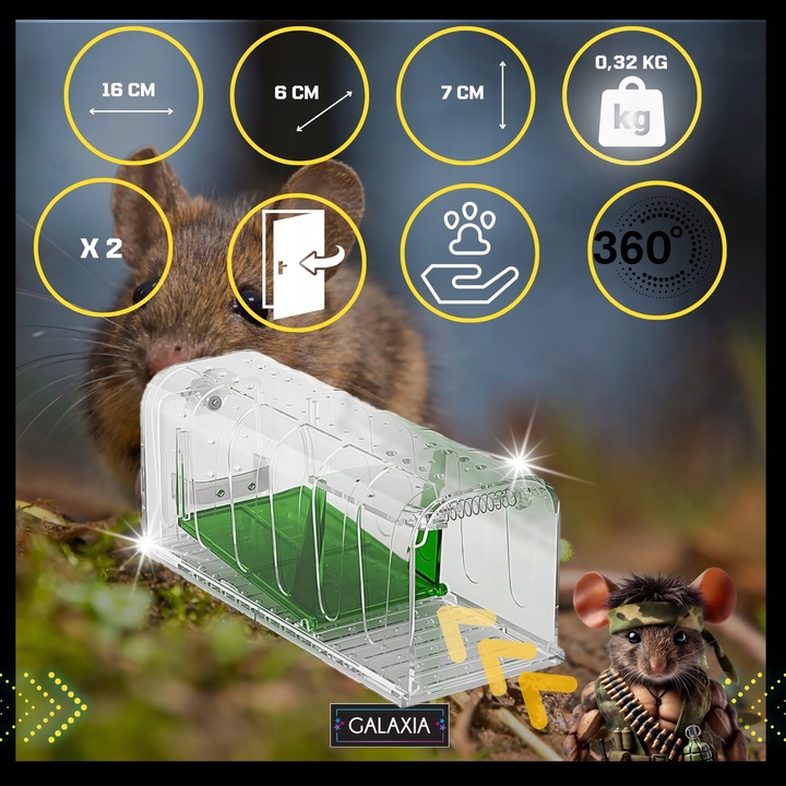 ŻYWOŁAPKA NA MYSZY 2 SZT Pułapka Łapka Szczury Pułapki Łapki 2X