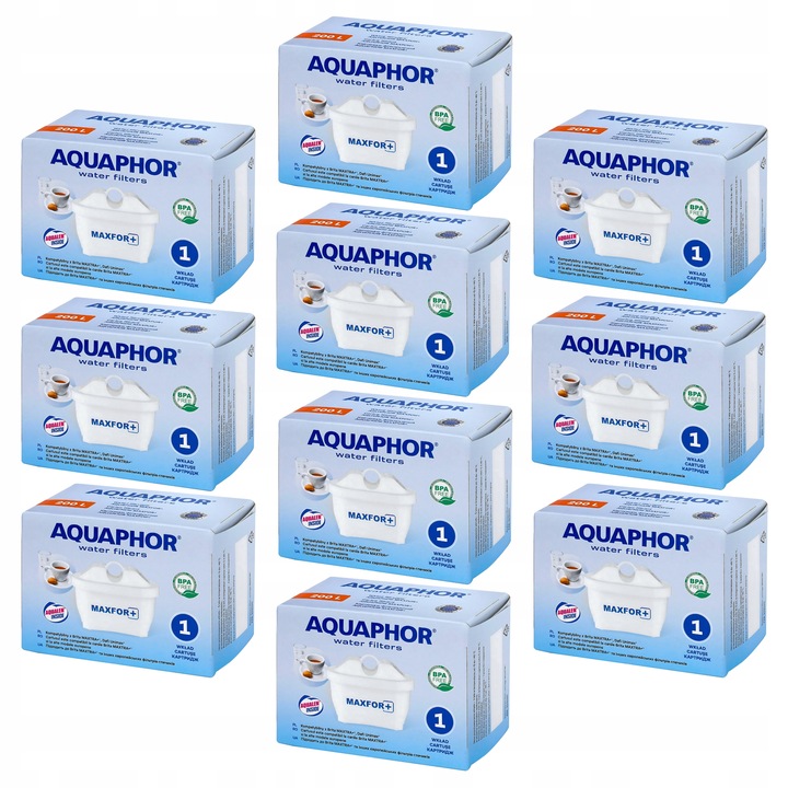 Wkłady filtrujące, filtry wody AQUAPHOR B25 Maxfor+ kpl. 10 szt. do