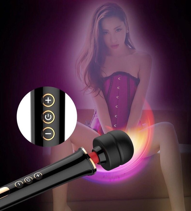 CZARNY MASAŻER ŁECHTACZKI DUŻY WIBRATOR DLA KOBIET - USB