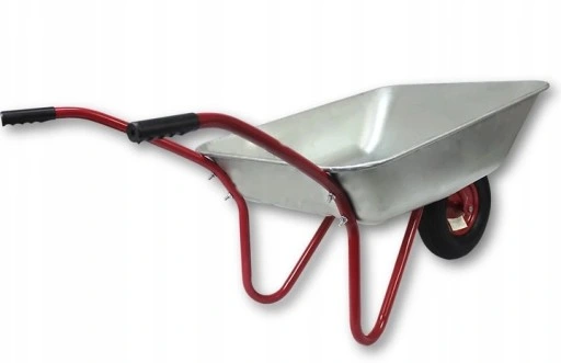 TACZKA OGRODOWA LEKKA OCYNKOWANA MOCNA Z METALOWYM KOŁEM 120 L / 80L