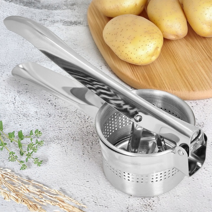PRASKA DO ZIEMNIAKÓW UBIJAK TŁUCZEK UGNIATACZ STAL NIERDZEWNA