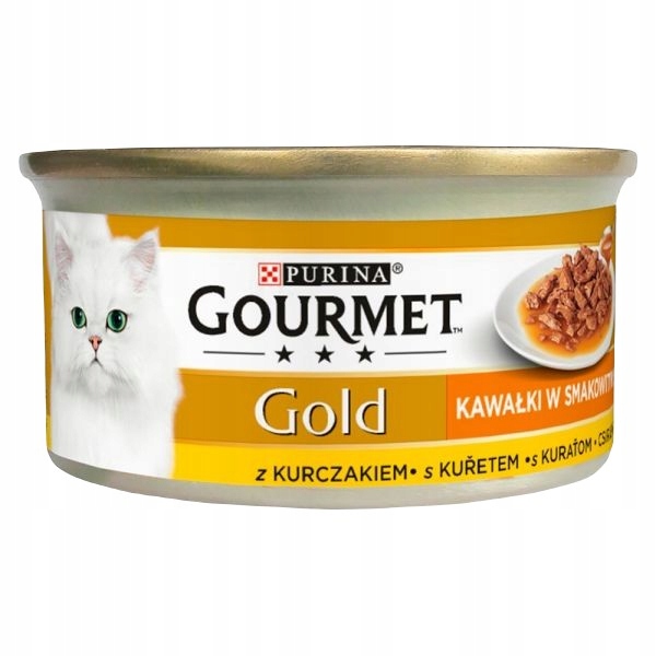 GOURMET GOLD KAWAŁKI KURCZAKA W SOSIE MOKRA KARMA DLA KOTA 12x85g
